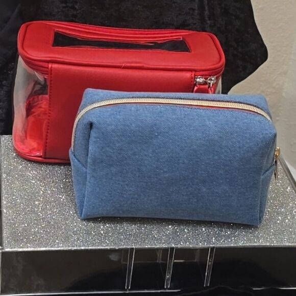 True Religion Transparent & World Tour Denim Logo Toiletry Travel Bags - Picture 7 of 8